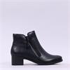 Remonte Block Heel Twin Zip Ankle Boot - Black Leather